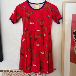 EUC Coddi & Womple Cedar in the Berry Bush Short Sleeve Twirl Dress size 8
